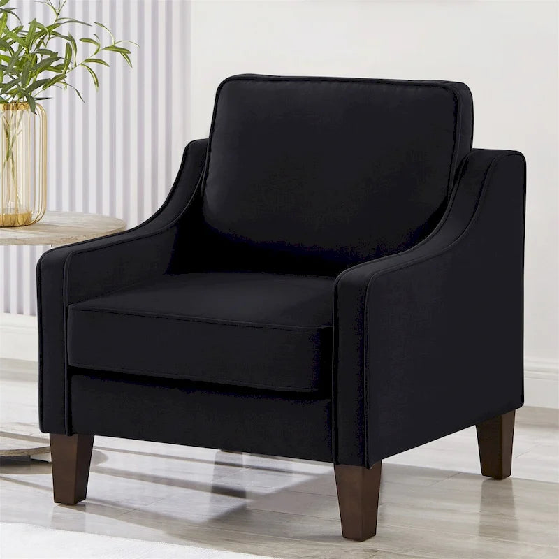 Sedia Divano Monoposto da Soggiorno con Gambe in Legno