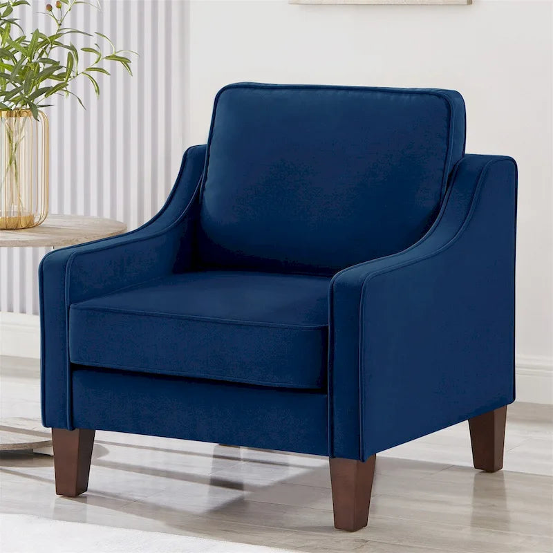 Sedia Divano Monoposto da Soggiorno con Gambe in Legno