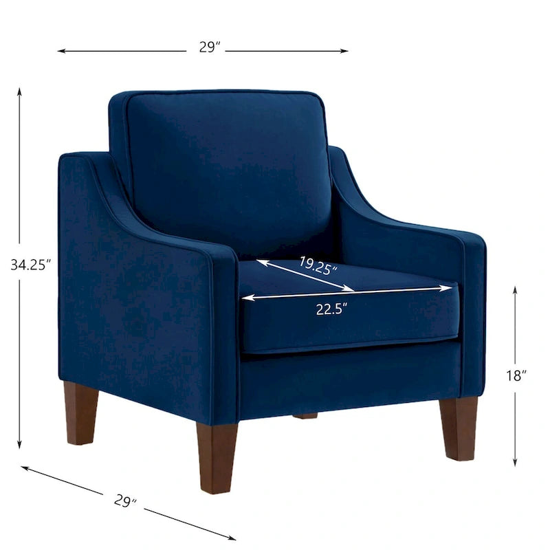 Sedia Divano Monoposto da Soggiorno con Gambe in Legno