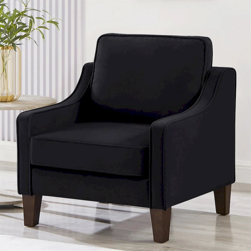 Sedia Divano Monoposto da Soggiorno con Gambe in Legno