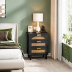 Comodino da 50 cm, cassettiera a 3 cassetti in legno per camera da letto, verde