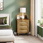 Comodino da 50 cm, cassettiera a 3 cassetti in legno per camera da letto, verde