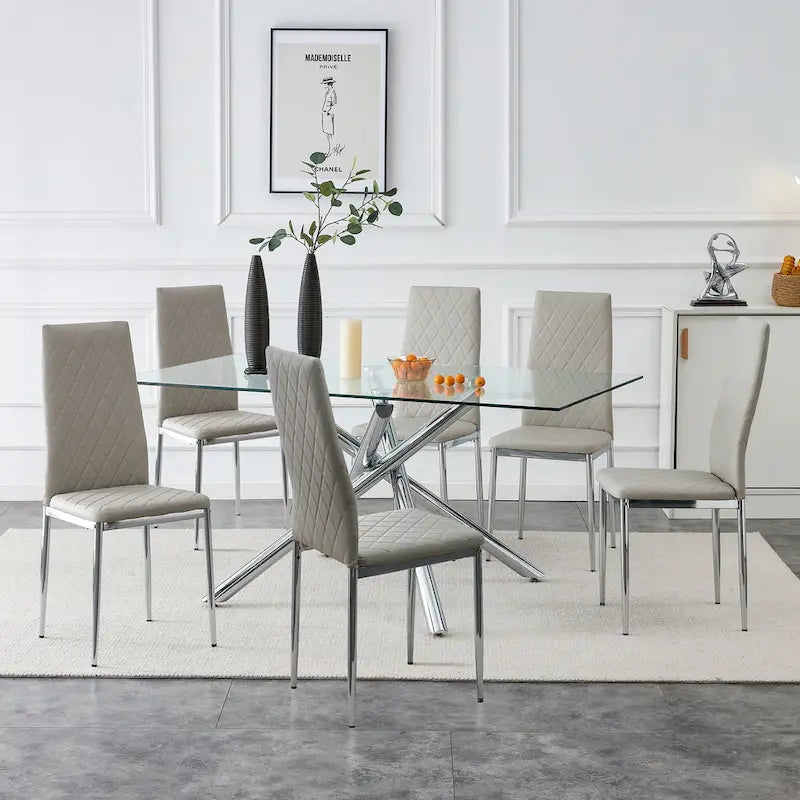 Sedia da pranzo, sedia nera e set da 6 pezzi di