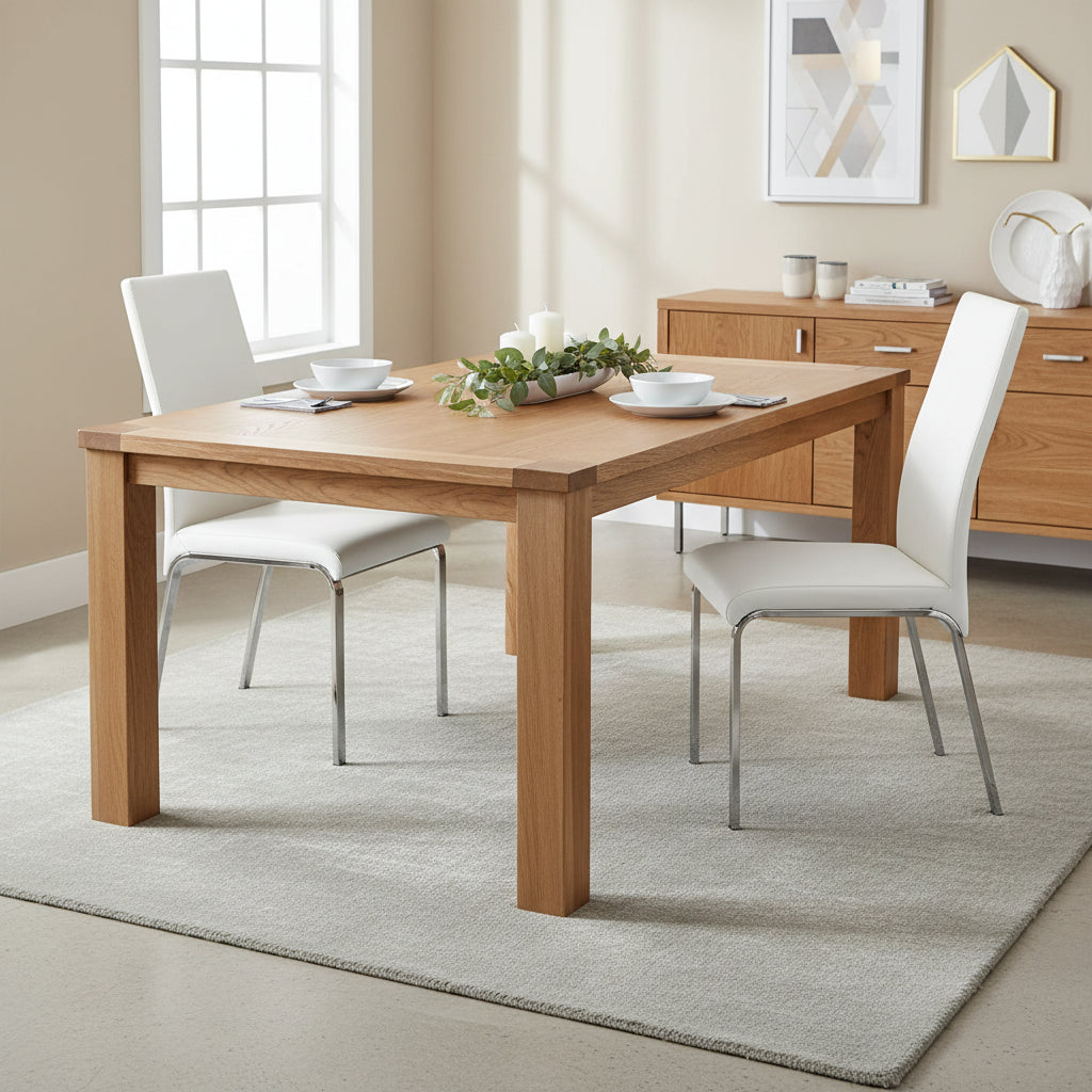 Set di 2 sedie da pranzo in pelle pieno fiore color tortora