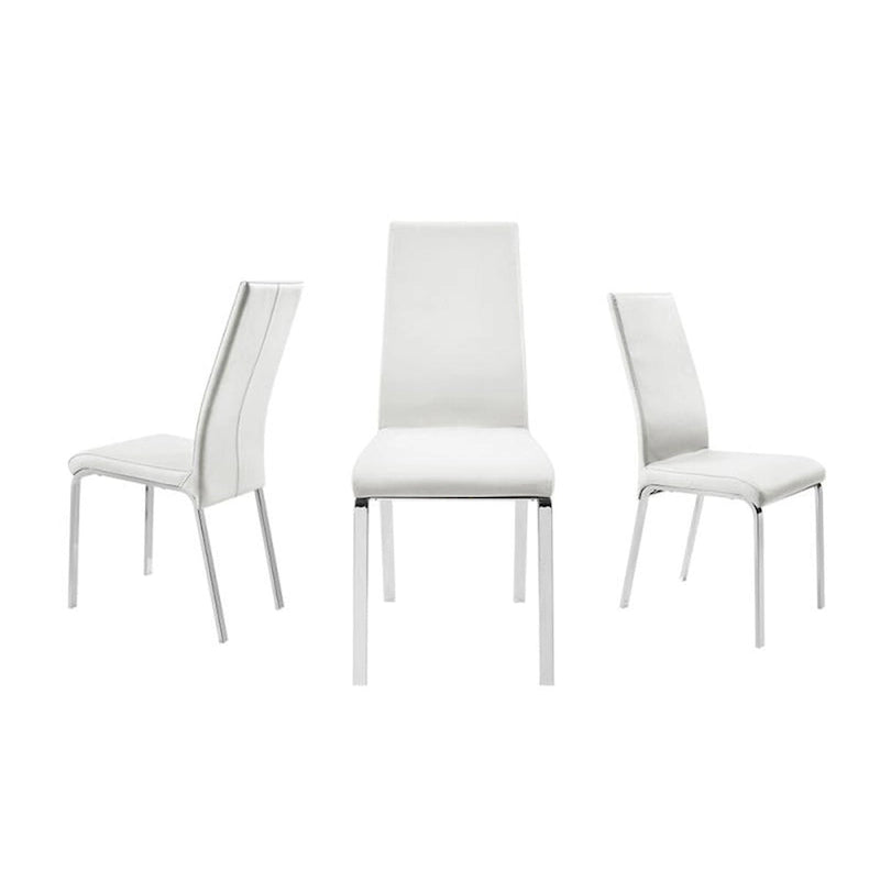 Set di 2 sedie da pranzo in pelle pieno fiore color tortora