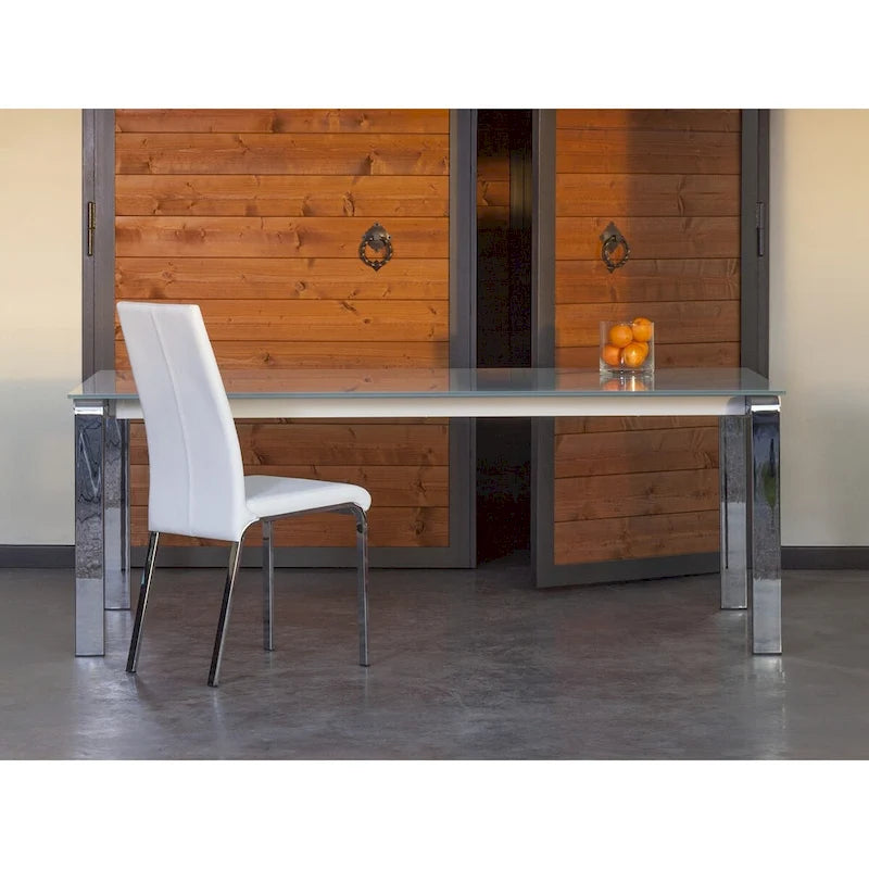 Set di 2 sedie da pranzo in pelle pieno fiore color tortora