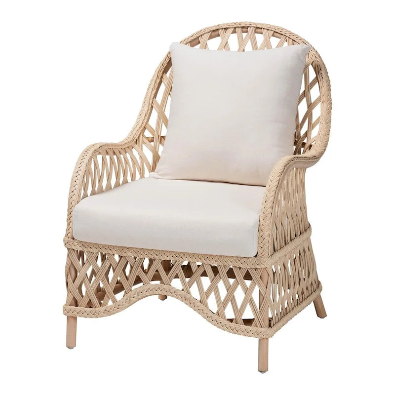 Poltrona Boema in Rattan Intrecciato color Avorio