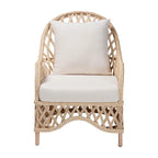 Poltrona Boema in Rattan Intrecciato color Avorio