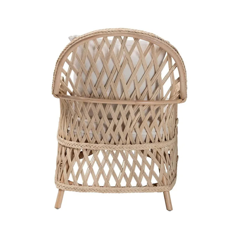 Poltrona Boema in Rattan Intrecciato color Avorio