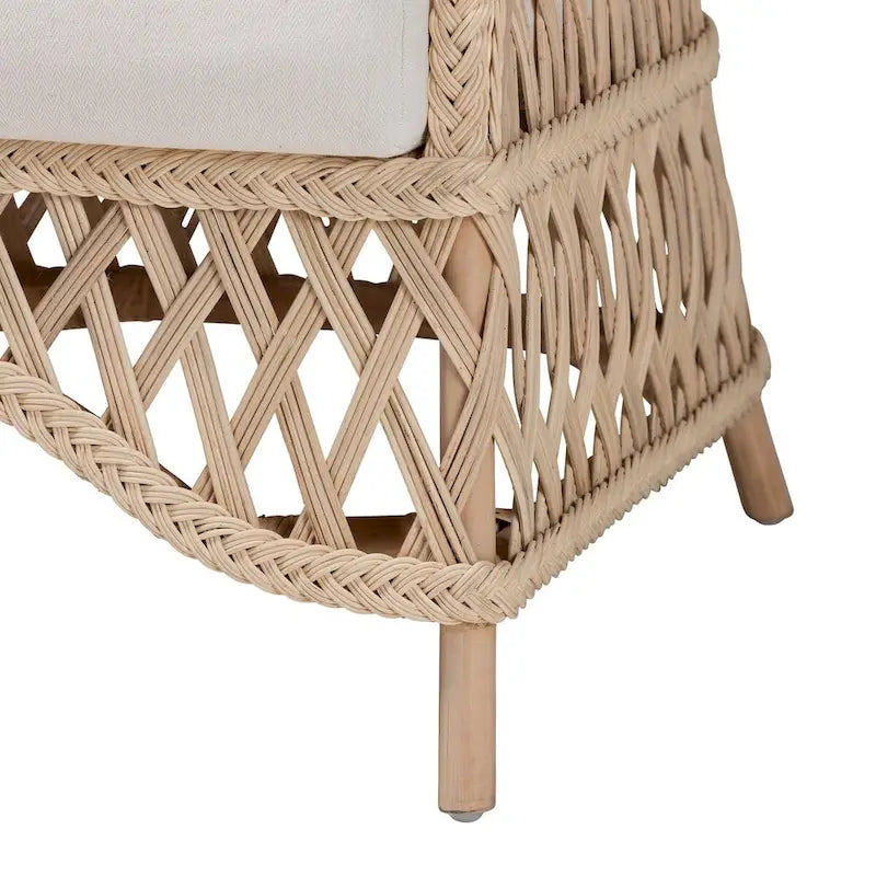 Poltrona Boema in Rattan Intrecciato color Avorio