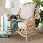 Poltrona Boema in Rattan Intrecciato color Avorio