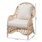 Poltrona Boema in Rattan Intrecciato color Avorio
