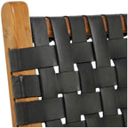 Sedia da Pranzo Intrecciata a Mano in Pelle con Struttura in Legno Teak - Set di 2 Marroni, Bianche o Nere