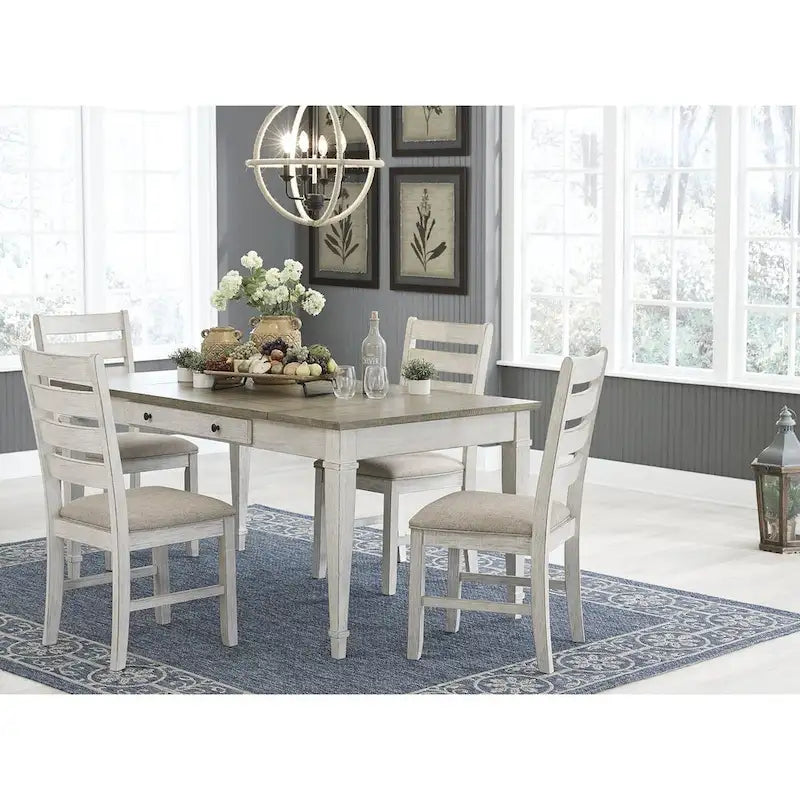   Skempton White / Light Brown 5-Piece Dining Package