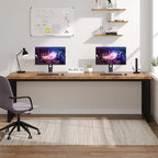 Scrivania da computer per 2 persone da 200 cm, scrivania da lavoro direzionale in legno per ufficio domestico