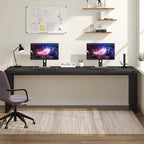 Scrivania da computer per 2 persone da 200 cm, scrivania da lavoro direzionale in legno per ufficio domestico