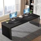 Scrivania da computer per 2 persone da 200 cm, scrivania da lavoro direzionale in legno per ufficio domestico
