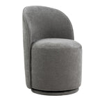   Correa Modern Dove Grey Fabric Swivel Dining Chair