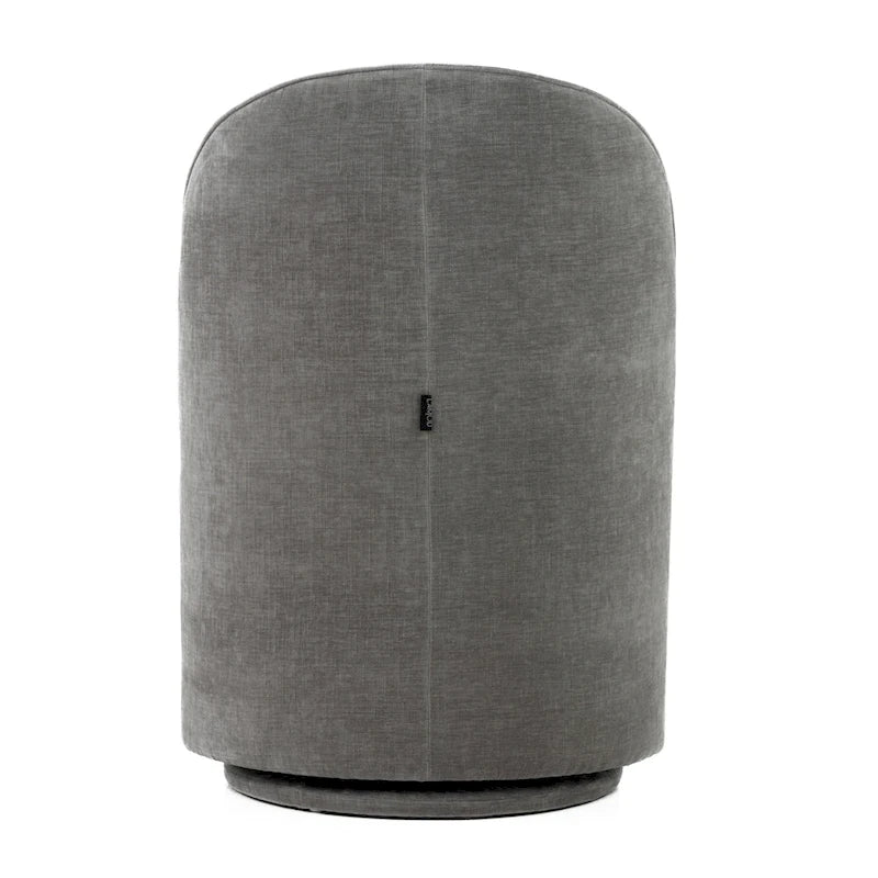 Sedia da pranzo girevole Correa in tessuto grigio colomba moderno
