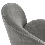 Sedia da pranzo girevole Correa in tessuto grigio colomba moderno