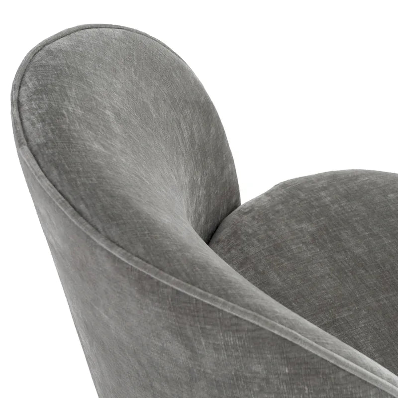 Sedia da pranzo girevole Correa in tessuto grigio colomba moderno